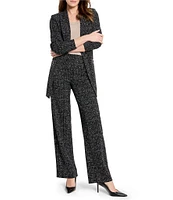 NIC + ZOE Lenox Knit Dotty Grid Flat Front Wide Leg Pant