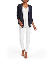 NIC + ZOE Lightweight 4-Way Linen Blend Open Front 3/4 Sleeve Cardigan