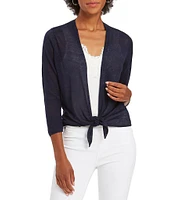 NIC + ZOE Lightweight 4-Way Linen Blend Open Front 3/4 Sleeve Cardigan