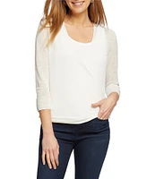 NIC + ZOE Lightweight 4-Way Linen Blend Open Front 3/4 Sleeve Cardigan