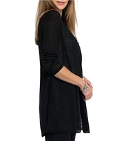 NIC + ZOE Lightweight Knit Long Sleeve Side Slit Open Front Cardigan