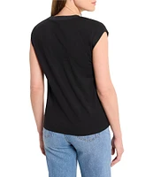 NIC + ZOE Lightweight Knit V-Neck Cap Sleeve Top