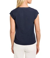 NIC + ZOE Lightweight Knit V-Neck Cap Sleeve Top