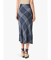 NIC + ZOE Line It Up Woven Plaid Print Midi A-Line Skirt