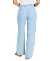 NIC + ZOE Linen Blend Mid Rise Denim Wide Leg Pants
