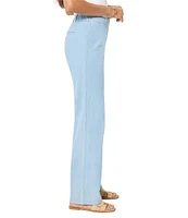 NIC + ZOE Linen Blend Mid Rise Denim Wide Leg Pants