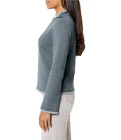 NIC + ZOE Lounge Around Funnel Neck Long Bell Sleeve Top