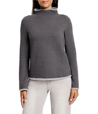 NIC + ZOE Lounge Around Funnel Neck Long Bell Sleeve Top