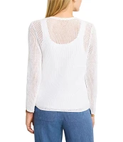 NIC + ZOE Mesh 4-Way V-Neck Bracelet Sleeve Open Front Cardigan