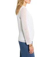NIC + ZOE Mesh 4-Way V-Neck Bracelet Sleeve Open Front Cardigan