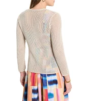 NIC + ZOE Mesh 4-Way V-Neck Bracelet Sleeve Open Front Cardigan
