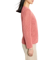 NIC + ZOE Mesh 4-Way V-Neck Bracelet Sleeve Open Front Cardigan