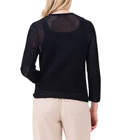 NIC + ZOE Mesh 4-Way V-Neck Bracelet Sleeve Open Front Cardigan