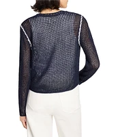 NIC + ZOE Mesh V-Neck Long Sleeve Tie Cardigan