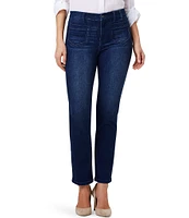 NIC + ZOE Mid Rise Straight Leg Patch Pocket Denim Ankle Jeans