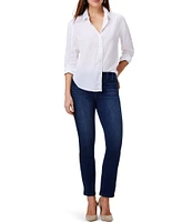 NIC + ZOE Mid Rise Straight Leg Patch Pocket Denim Ankle Jeans