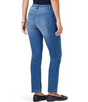 NIC + ZOE Mid Rise Straight Leg Patch Pocket Denim Ankle Jeans