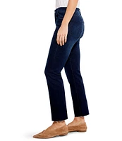 NIC + ZOE Mid Rise Straight Leg Raw Hem Denim Ankle Jeans