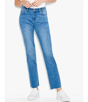 NIC + ZOE Mid Rise Straight Leg Raw Hem Denim Ankle Jeans