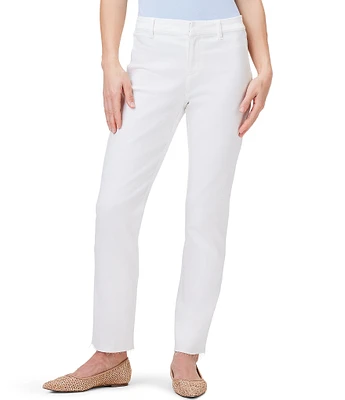 NIC + ZOE Mid Rise Straight Leg Raw Hem Denim Jeans