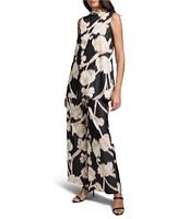 NIC + ZOE Midnight Florals Stand Collar Sleeveless Tunic Top
