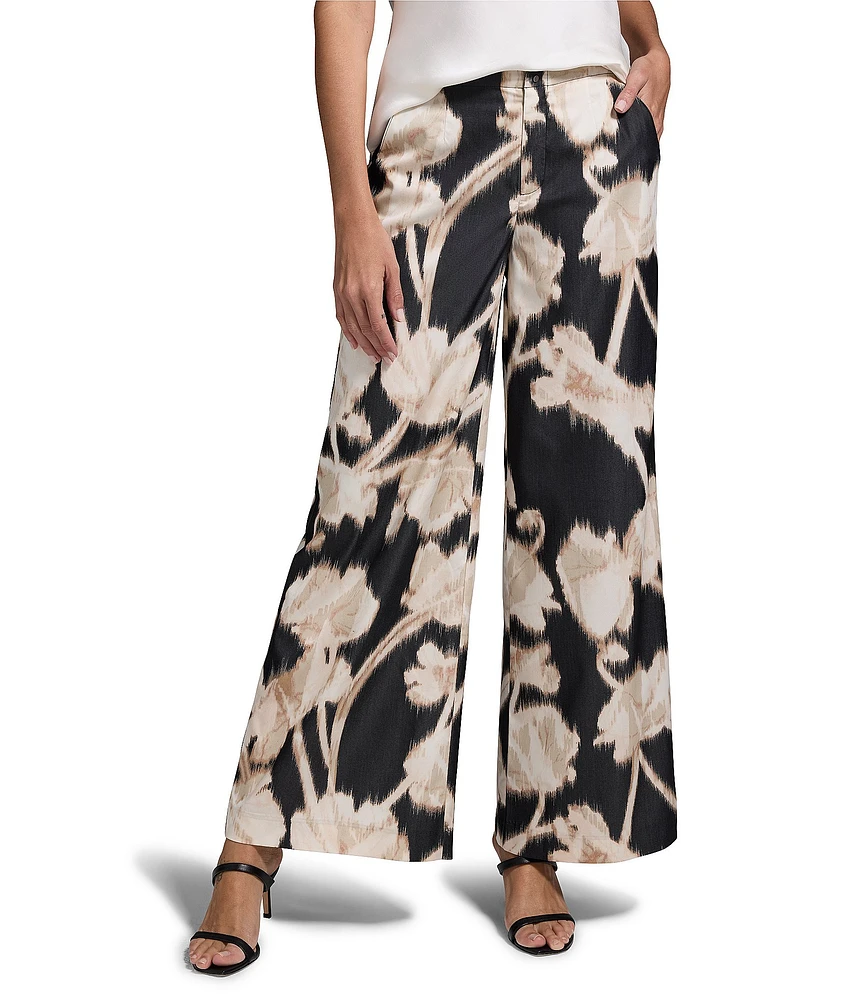 NIC + ZOE Midnight Florals Wide Leg Pants