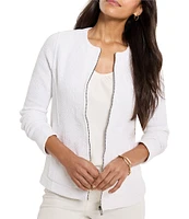NIC + ZOE Mix Knit Round Neck Long Sleeve Jacket