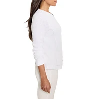 NIC + ZOE Mix Knit Round Neck Long Sleeve Jacket