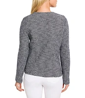 NIC + ZOE Mix Knit Round Neck Long Sleeve Jacket