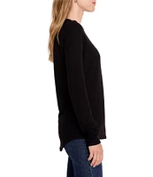 NIC + ZOE NZT Cozy Jersey Round Neck Long Sleeve Shirttail Tee