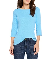 NIC + ZOE NZT Knit Boat Neck 3/4 Sleeve Tee