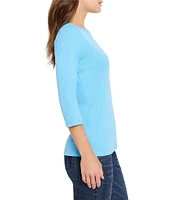 NIC + ZOE NZT Knit Boat Neck 3/4 Sleeve Tee