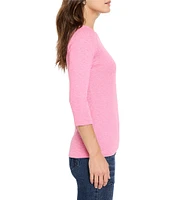 NIC + ZOE NZT Knit Boat Neck 3/4 Sleeve Tee