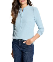 NIC + ZOE NZT Knit Cozy Round Neck Long Sleeve Henley Top