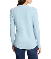 NIC + ZOE NZT Knit Cozy Round Neck Long Sleeve Henley Top