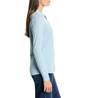 NIC + ZOE NZT Knit Cozy Round Neck Long Sleeve Henley Top