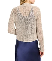 NIC + ZOE Open Mesh Knit Cocoon Open Front Long Sleeve Cardigan