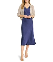 NIC + ZOE Open Mesh Knit Cocoon Open Front Long Sleeve Cardigan