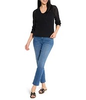 NIC + ZOE Open Mesh Knit Cocoon Open Front Long Sleeve Cardigan