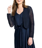 NIC + ZOE Open Mesh Knit Cocoon Open Front Long Sleeve Cardigan