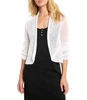 NIC + ZOE Open Mesh Knit Cocoon Open Front Long Sleeve Cardigan