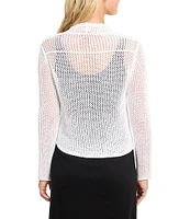 NIC + ZOE Open Mesh Knit Cocoon Open Front Long Sleeve Cardigan