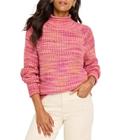 NIC + ZOE Party Mix Shaker Rib Stitch Knit Turtleneck Long Sleeve Sweater