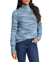 NIC + ZOE Party Mix Shaker Rib Stitch Knit Turtleneck Long Sleeve Sweater