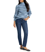 NIC + ZOE Party Mix Shaker Rib Stitch Knit Turtleneck Long Sleeve Sweater