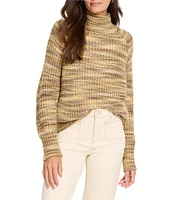 NIC + ZOE Party Mix Shaker Rib Stitch Knit Turtleneck Long Sleeve Sweater