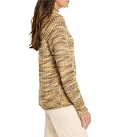 NIC + ZOE Party Mix Shaker Rib Stitch Knit Turtleneck Long Sleeve Sweater