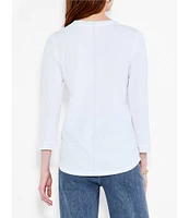 NIC + ZOE Perfect Knit V-Neck 3/4 Sleeve Tee Shirt