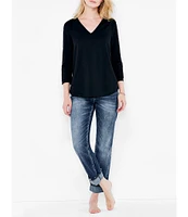 NIC + ZOE Perfect Knit V-Neck 3/4 Sleeve Tee Shirt