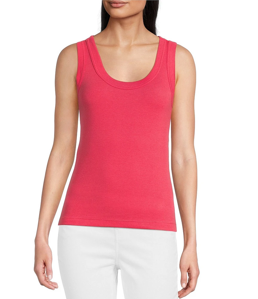 NIC + ZOE Perfect Rib Knit Scoop Neck Sleeveless Tank